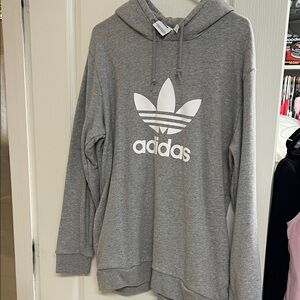 Adidas Women's Gray Logo Hoodie